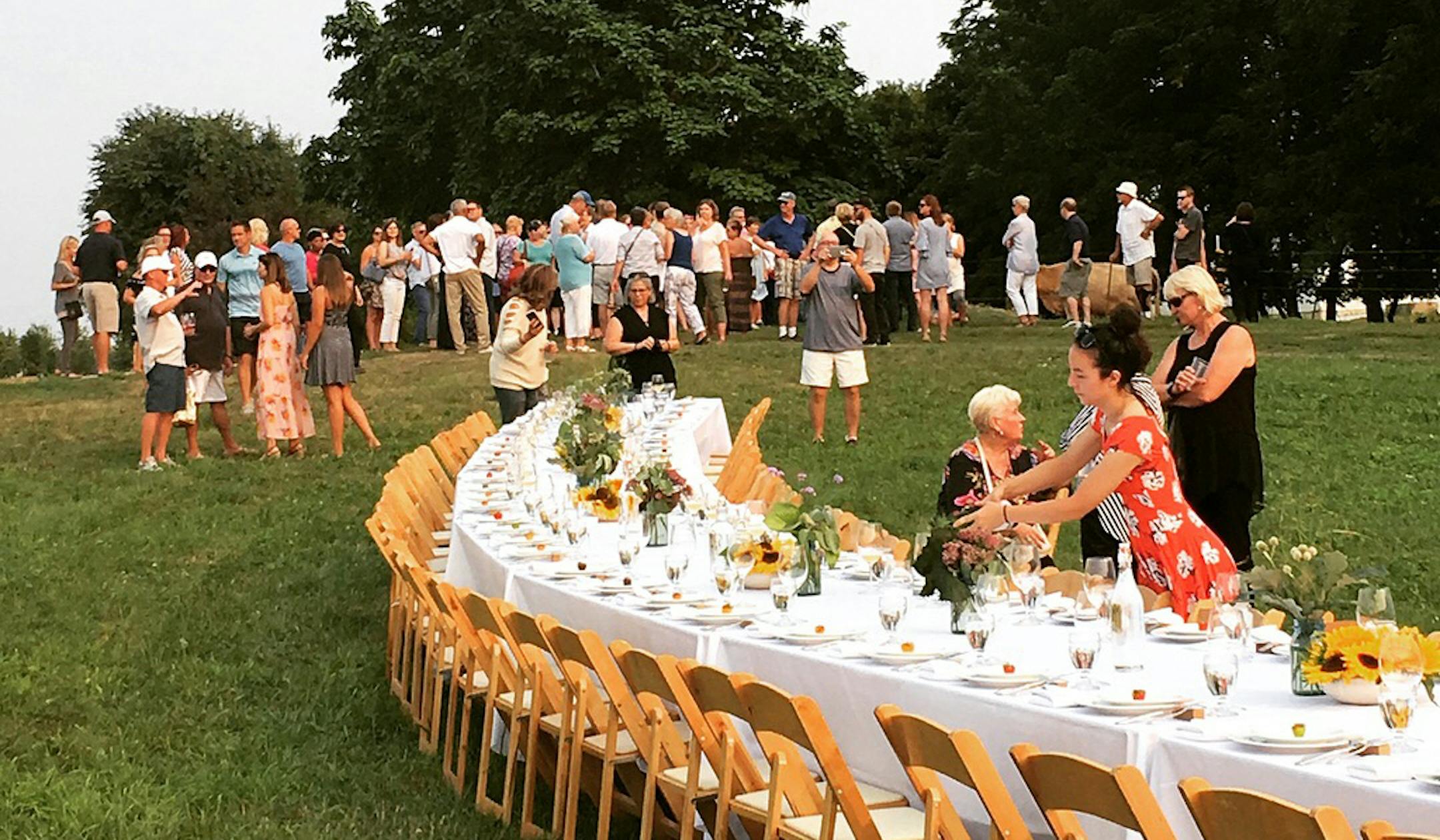 The dinner table for the Farm Supper by Wise Acre Eatery.