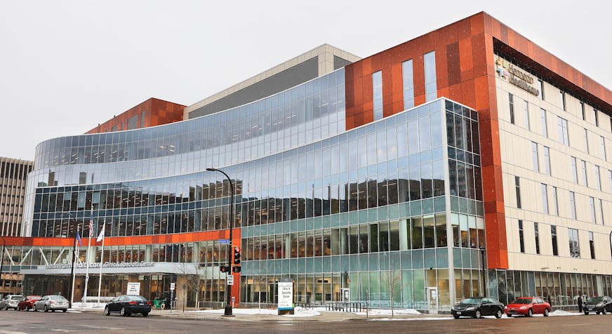 Hennepin Healthcare Clinic and Specialty Center,l 8th Street between Park Av and Chicago Av.