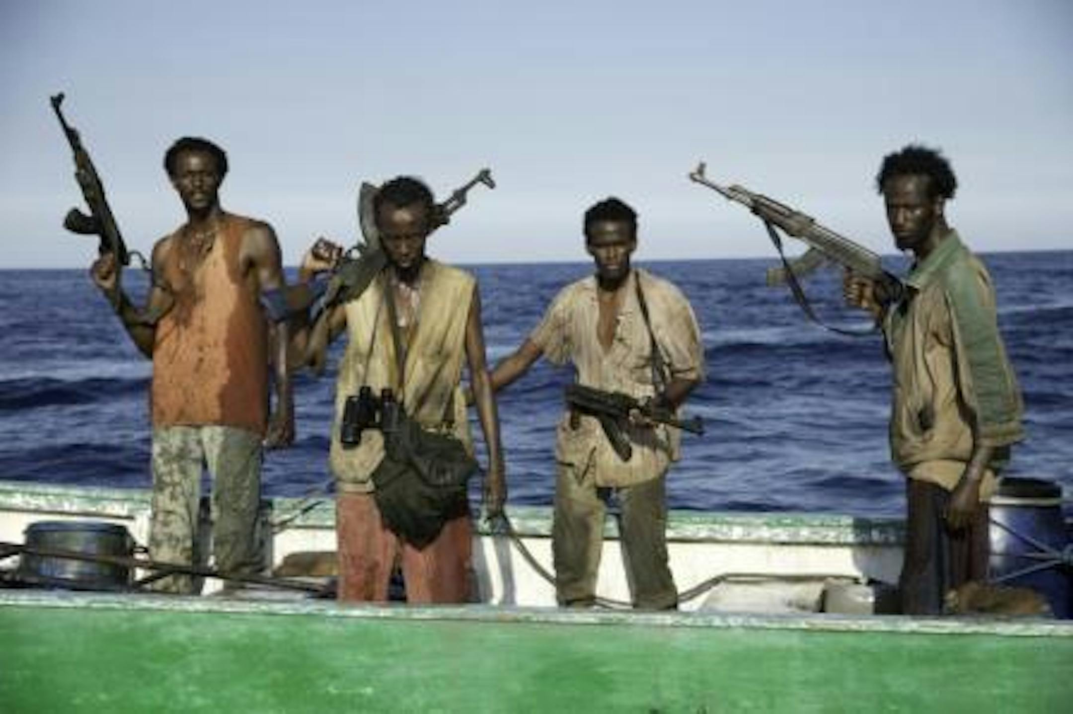 Faysal Ahmed, Barkhad Abdi, Barkhad Abdirahman, and Mahat Ali in "Captain Phillips." (AP Photo/Sony - Columbia Pictures, Jasin Boland)