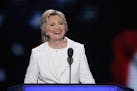 Democratic presidential nominee Hillary Clinton smiled during her speech Thursday night at the Democratic National Convention in Philadelphia.