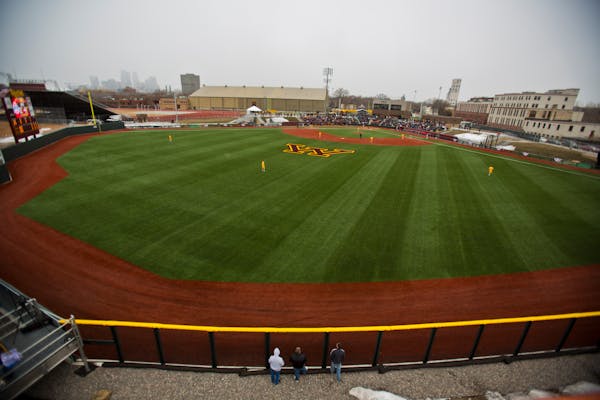 Opening day at the new Siebert Field in Minneapolis, Minn. on Friday, April 5, 2013. The baseball game was against Ohio State. ] (RENEE JONES SCHNEIDE