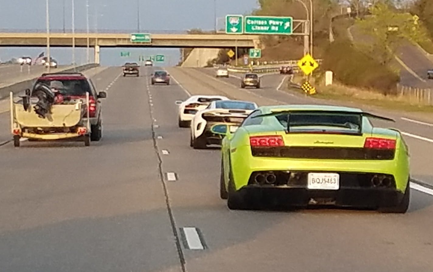 Three of the sports cars that were caught going more than 100 miles per hour.