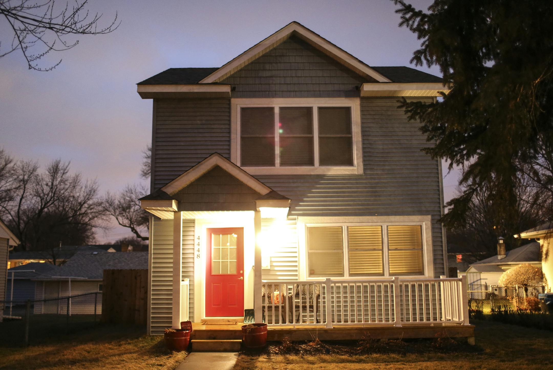 Missi and Tyler Franz's new home in Columbia Heights, Minn. ] RENÉE JONES SCHNEIDER reneejones@startribune.com The city of Columbia Heights bought some of the ugliest, skankiest houses in the city. They tore them down and built new, sleek 1200 sq ft two stories designed for those conflicted young homebuyers torn between the city and the suburbs .Photographs taken on Tuesday, December 23, 2014, in Columbia Heights, Minn.
