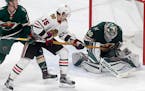 Goalie Devan Dubnyk stopped a season-high 44 shots in a 3-0 victory over Chicago on Saturday for his fourth shutout of 2017-18.