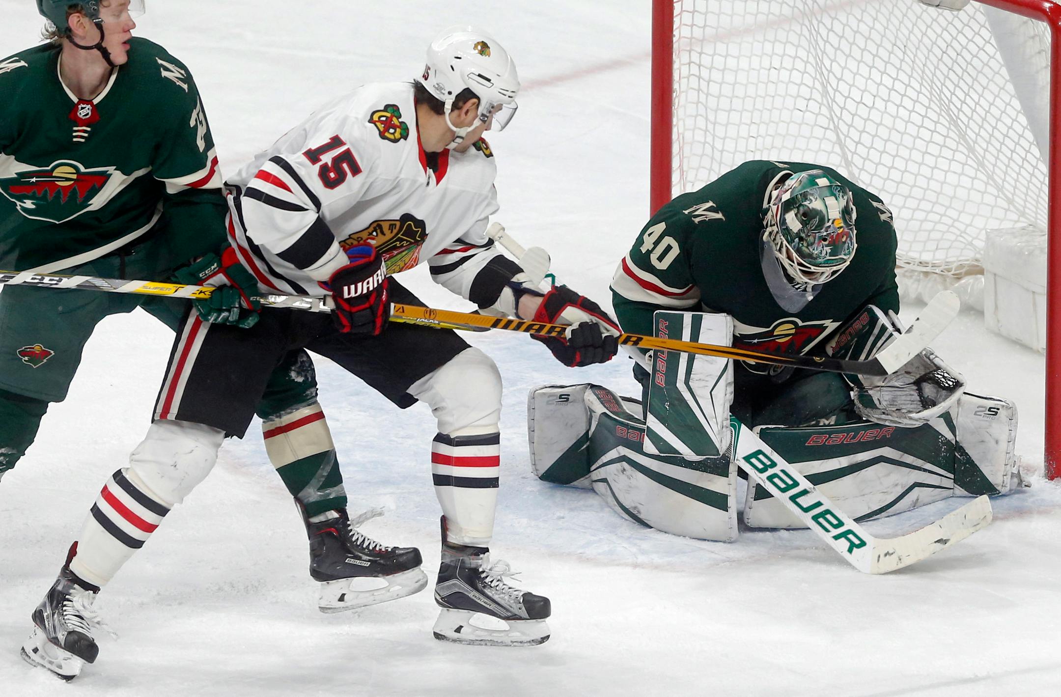 Goalie Devan Dubnyk stopped a season-high 44 shots in a 3-0 victory over Chicago on Saturday for his fourth shutout of 2017-18.