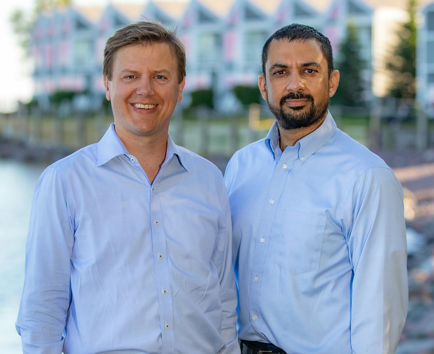 Minnesotans Joe Swanson, left, and Pipasu Soni are the business partners who purchased four Lake of the Woods fishing resorts this year on Wheeler's Point, in close proximity to one another. In their first year of operation, ice fishing will provide about 70 percent of their business. Their initial investment was in the neighborhood of $20 million.