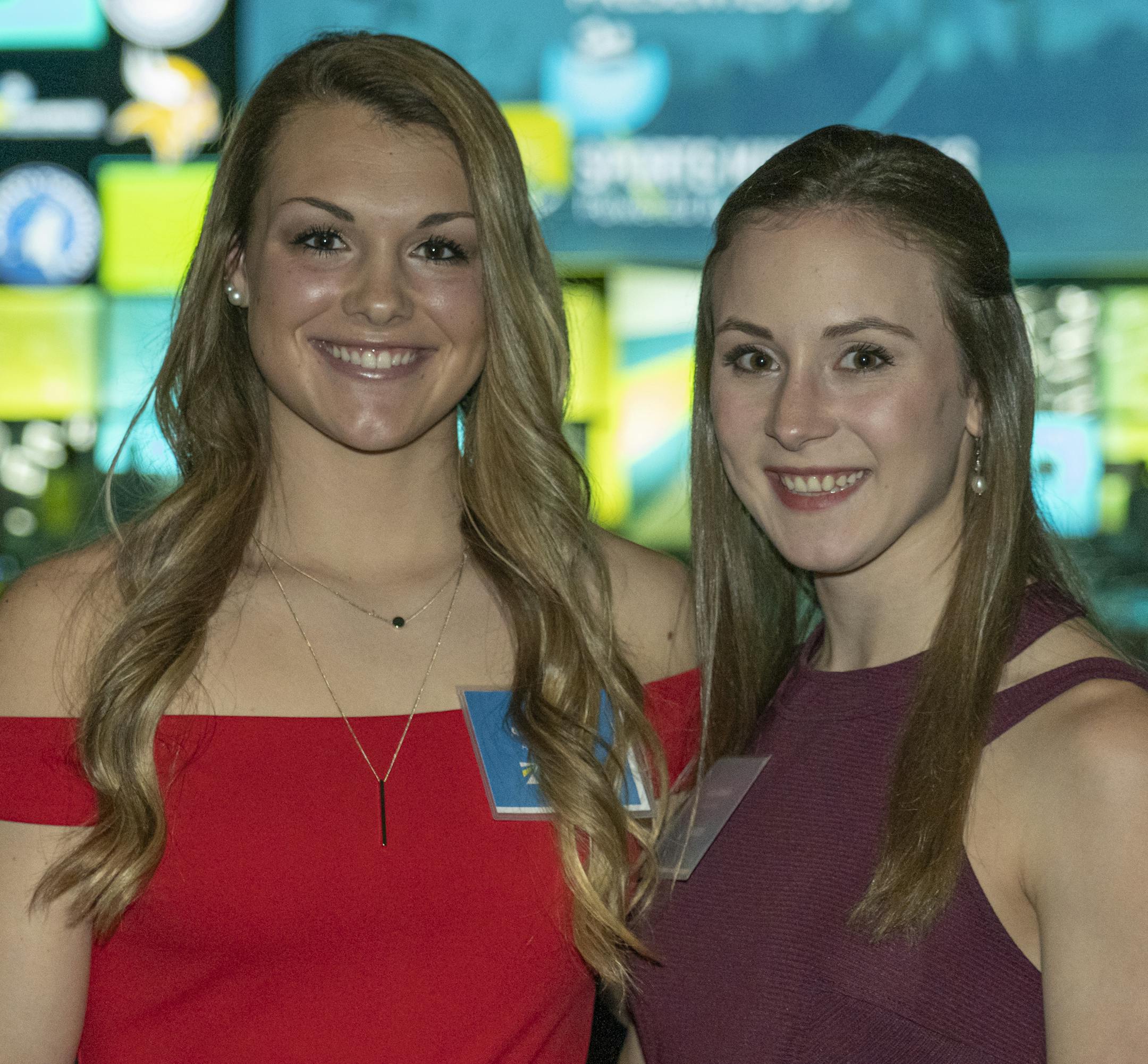 Amber Fiser and Lexy Ramler at the 2019 Minneapolis Sports Awards. [ Special to Star Tribune, photo by Matt Blewett, Matte B Photography, matt@mattebphoto.com, Sports Minneapolis, Minneapolis Sports Awards, The Depot, United Heroes League, Dec. 11, 2019, Minneapolis, Minnesota, 1010220591 FACE010520