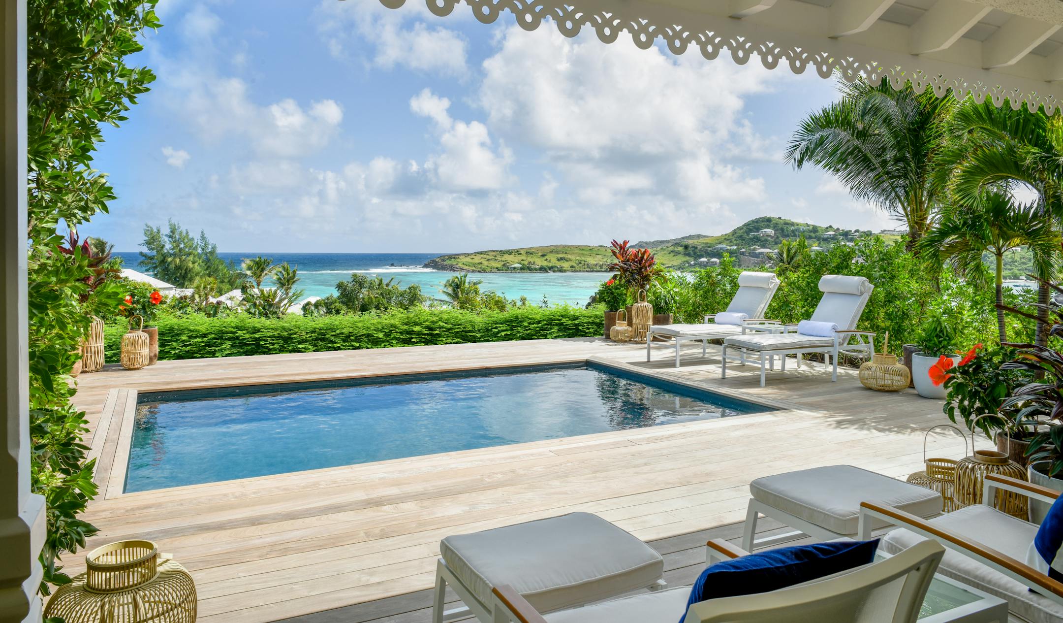 An undated photo provided by Rosewood Le Guanahani St. Barth shows the Oceanview Pool Suite at Rosewood Le Guanahani St. Barth. From an off-the-grid tropical hideaway to a reefside diving resort, these new hotels will take you far from anything that resembles snow and cold. (Rosewood Le Guanahani St. Barth via The New York Times) — NO SALES; FOR EDITORIAL USE ONLY WITH NYT STORY SLUGGED CARIBBEAN HOTELS BY STEPHANIE ROSENBLOOM FOR NOV. 27, 2022. ALL OTHER USE PROHIBITED. —