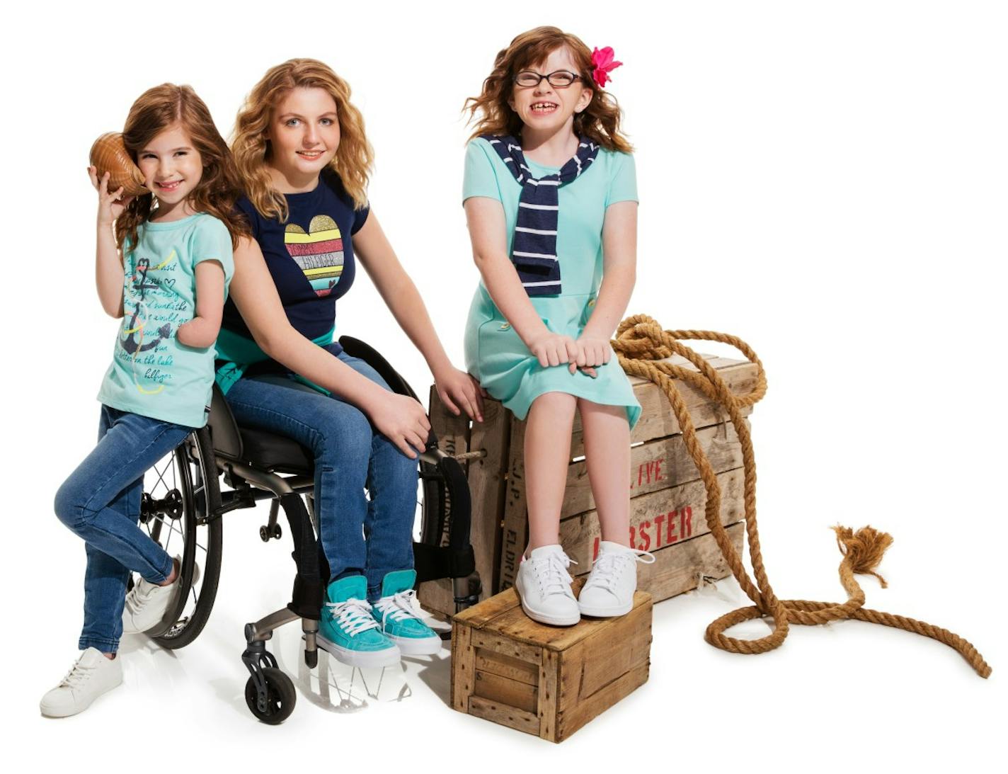 Tommy Hilfiger's new line for disabled kids includes classic polo shirts, button-ups and khakis, but with adaptations to get in and out of clothing in different ways.