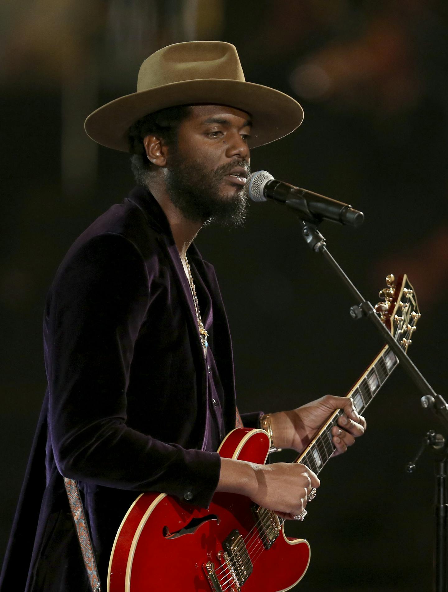 Gary Clark Jr. performs at the 60th annual Grammy Awards at Madison Square Garden on Sunday, Jan. 28, 2018, in New York. (Photo by Matt Sayles/Invision/AP)