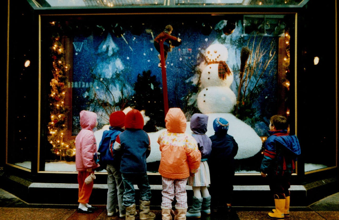 Children get an eyeful of Christmas at the Macy's store in downtown Minneapolis, then a Dayton's store, in 1991.