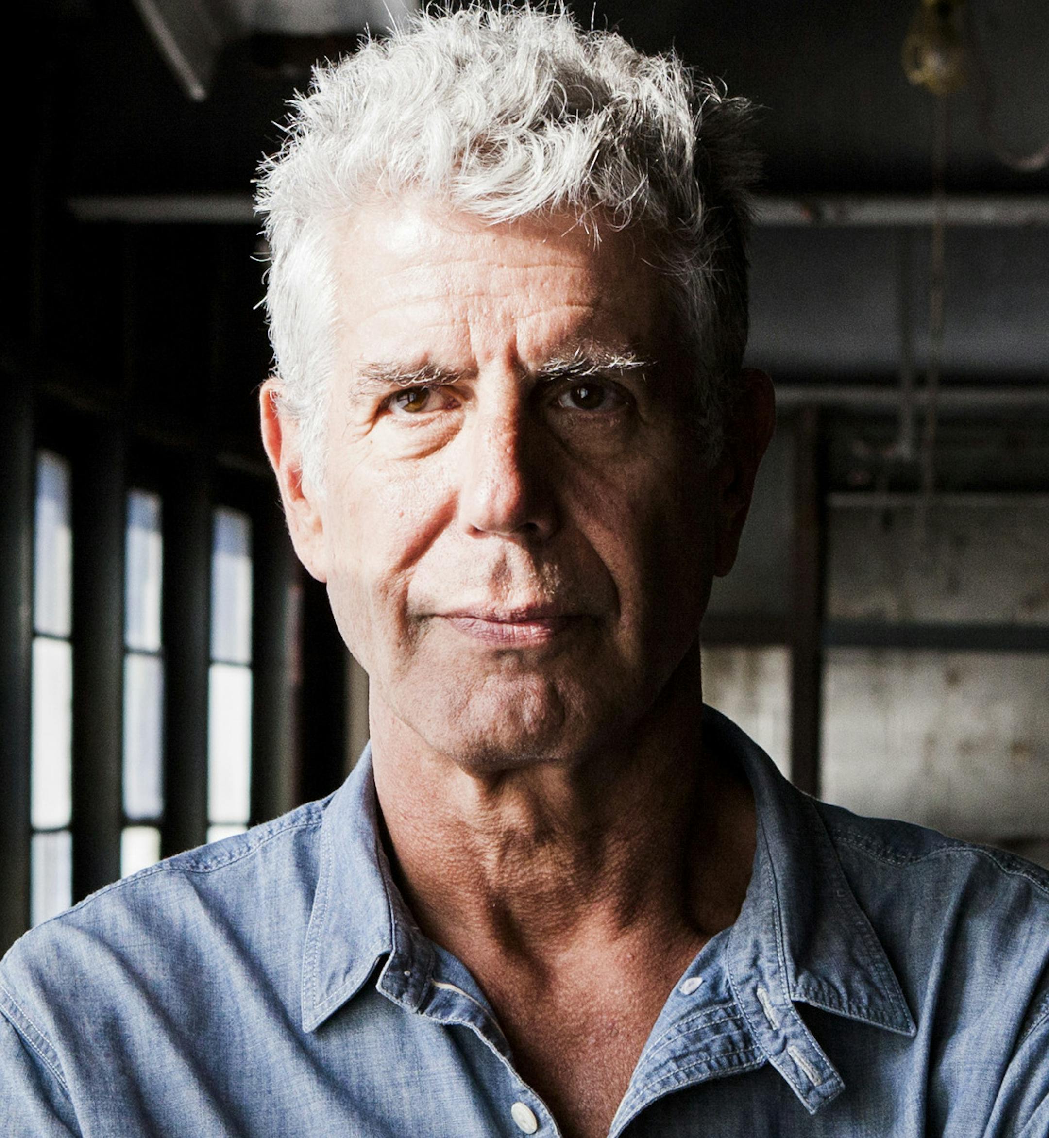 FILE-- Anthony Bourdain on Pier 57, where he was planning to open Bourdain Market, in New York, Sept. 20, 2015. Bourdain, a travel host whose memoir ìKitchen Confidentialî about the dark corners of New Yorkís restaurants started a career in television, died on June 8, 2018. He was 61. (Alex Welsh/The New York Times)