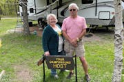 Volunteer campground hosts Mary and Rich Dunn held down the fort at Father Hennepin State Park near Lake Mille Lacs.