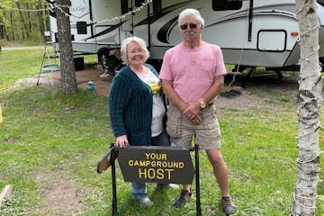 Volunteer campground hosts Mary and Rich Dunn held down the fort at Father Hennepin State Park near Lake Mille Lacs.