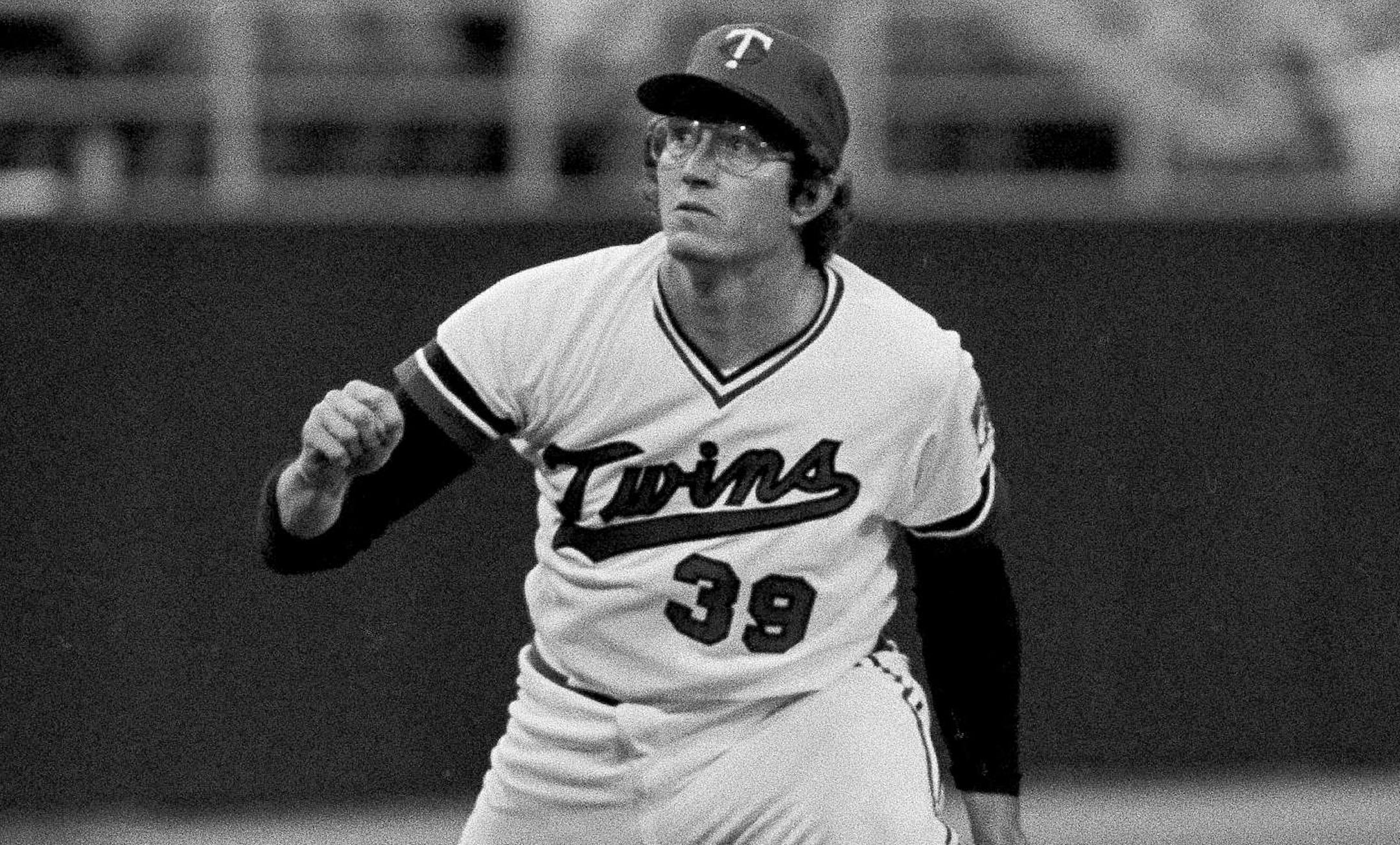 New Minnesota Twins relief pitcher Ron Davis, acquired in Sunday's trade which sent Roy Smalley to the Yankees, watched a foul ball as he relieved Al Williams and recorded his first save for the Twins at Minneapolis, April 16, 1982, as they downed Oakland 11-5. (AP Photo/Jim Mone) ORG XMIT: APHS465418
