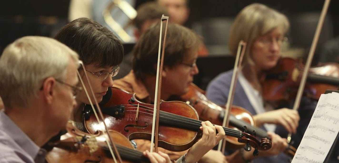 The orchestra practiced the new opera "Doubt" at the Minnesota Opera Company in Minneapolis, Min., Friday December 7, 2012.