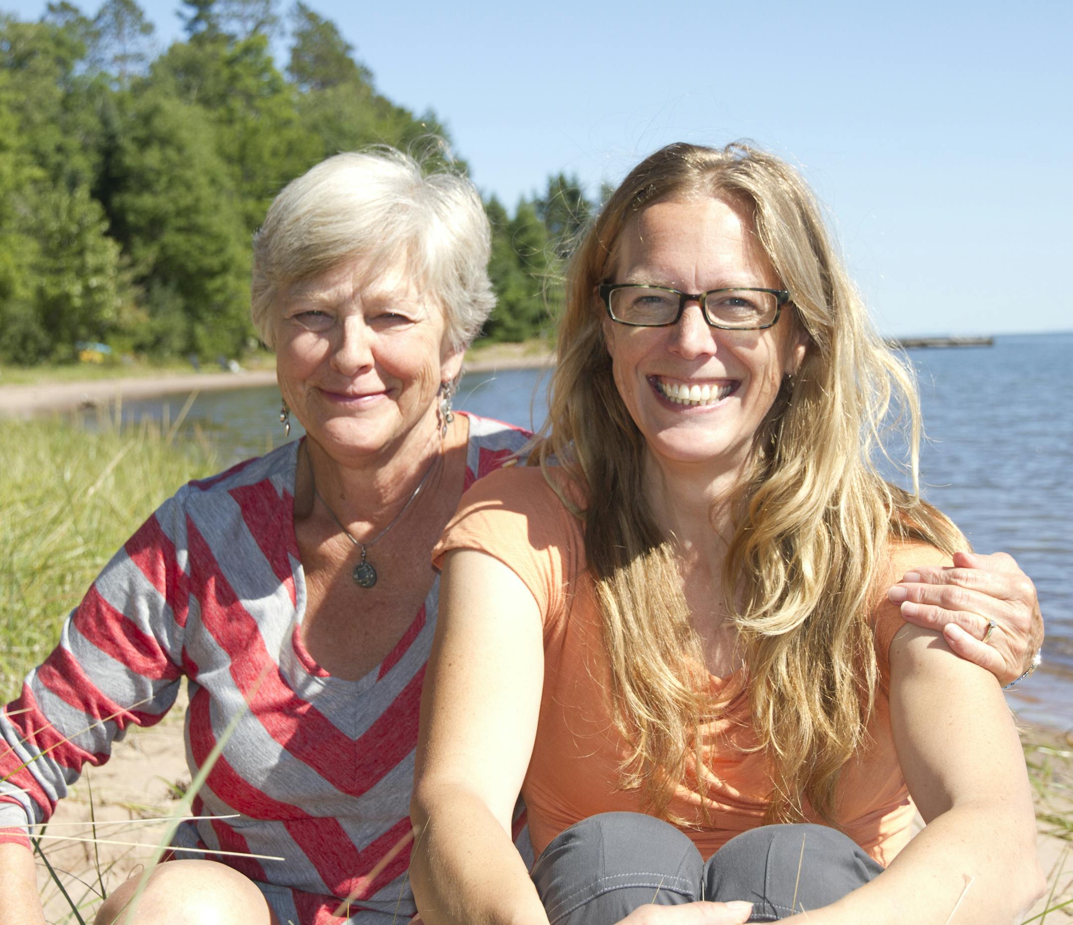 Author Linda Mack, left with photographer Kendra Mack on Madeline Island.