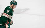 Zach Parise skated off the ice at the end of the Wild's 4-0 loss to the Blues at Xcel Energy Center on Sunday.
