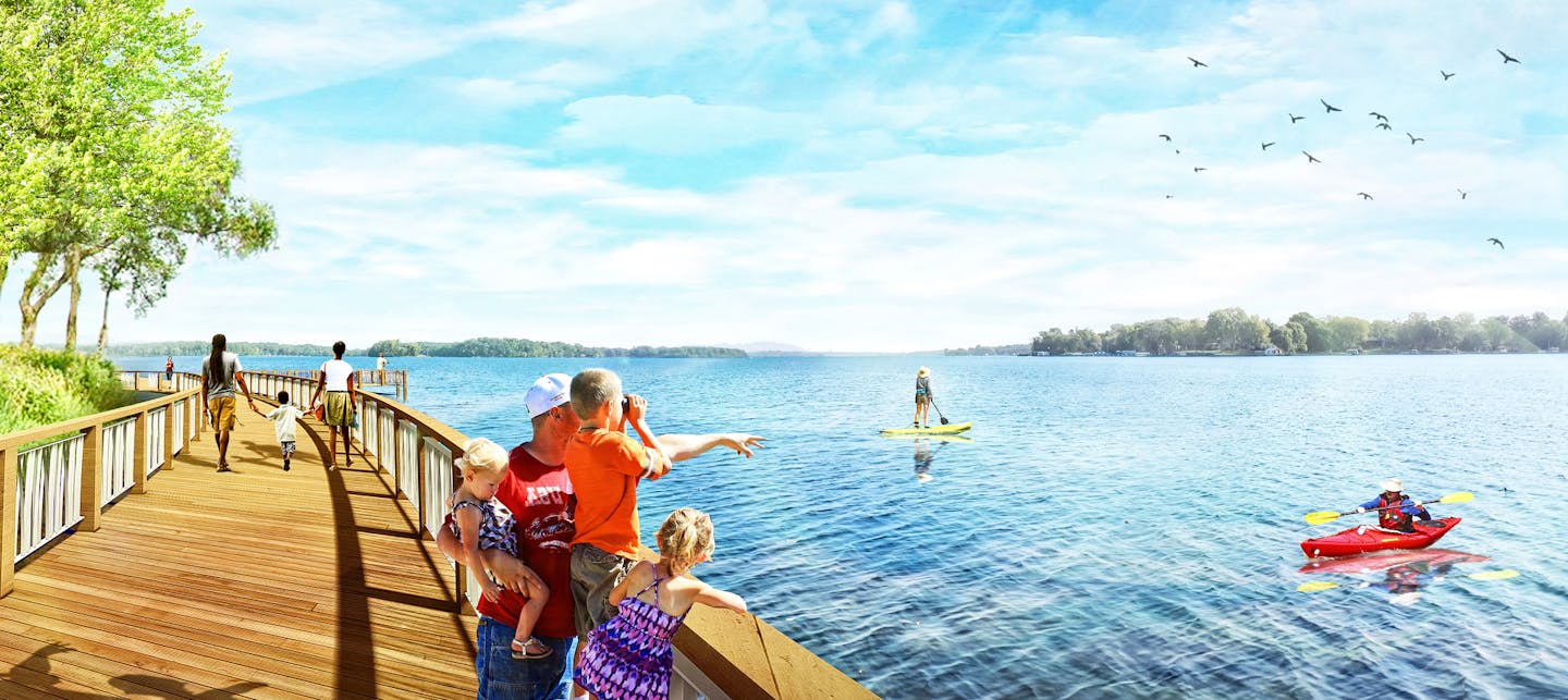 Boardwalk and fishing pier, rendering