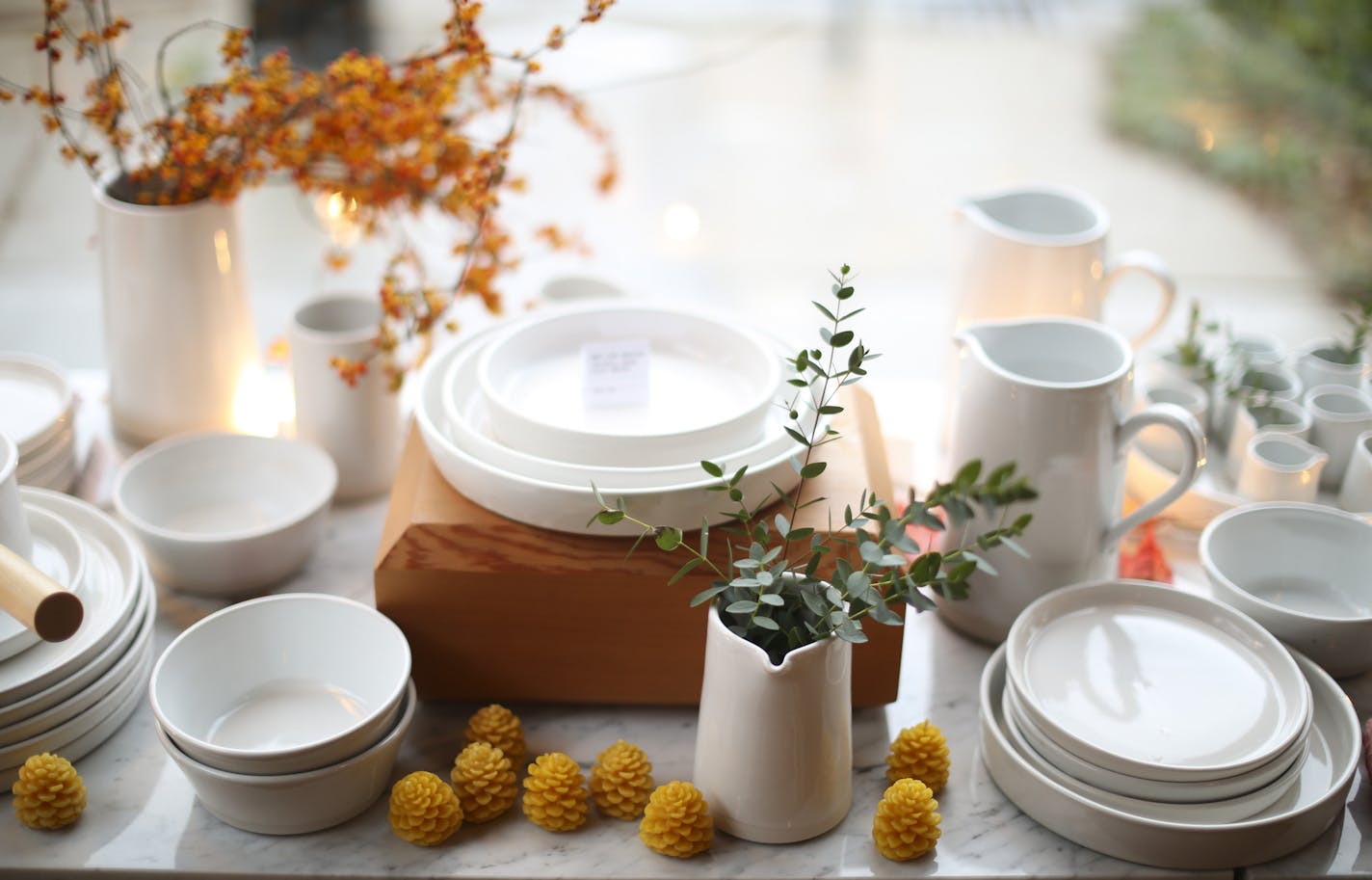 White porcelain goods in a window display at The Foundry. ] JEFF WHEELER &#xef; jeff.wheeler@startribune.com The Foundry in Minneapolis' North Loop will be celebrating Small Business Saturday this weekend. Manager Lillian Egner was photographed Wednesday November 18, 2015.