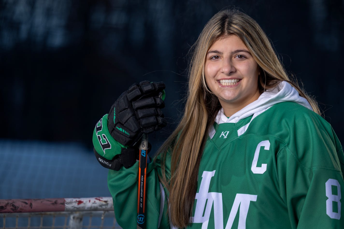 Ellah Hause (8) of Hill Murray - All Metro Girls Hockey First Team player photographed Sunday, Jan. 29, 2023, in Circle Pines, Minn. ] CARLOS GONZALEZ • carlos.gonzalez@startribune.com.