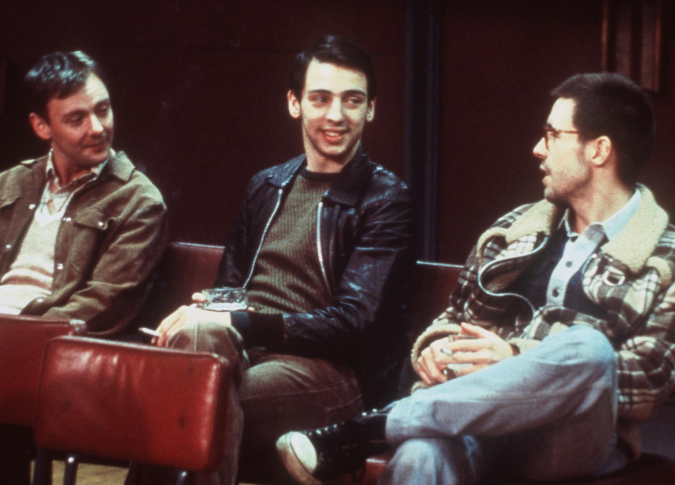 Bernard Sumner (John Simm), Peter Hook (Ralf Little) and Rob Gretton (Paddy Considine) in "24 Hour Party People"