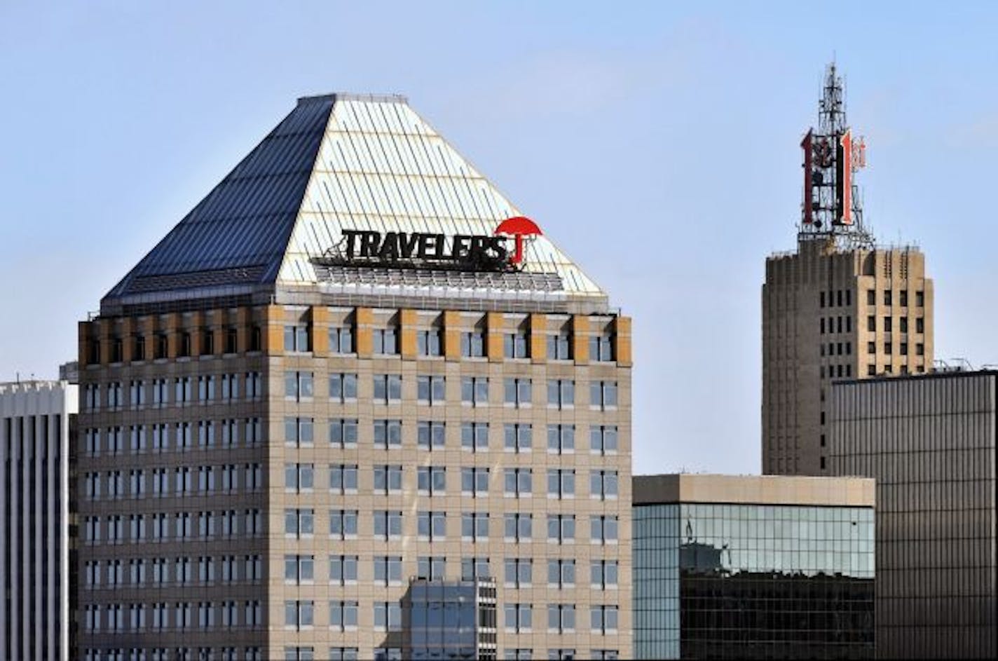 The Travelers building in St. Paul. The company's principal corporate offices have been moved to New York.