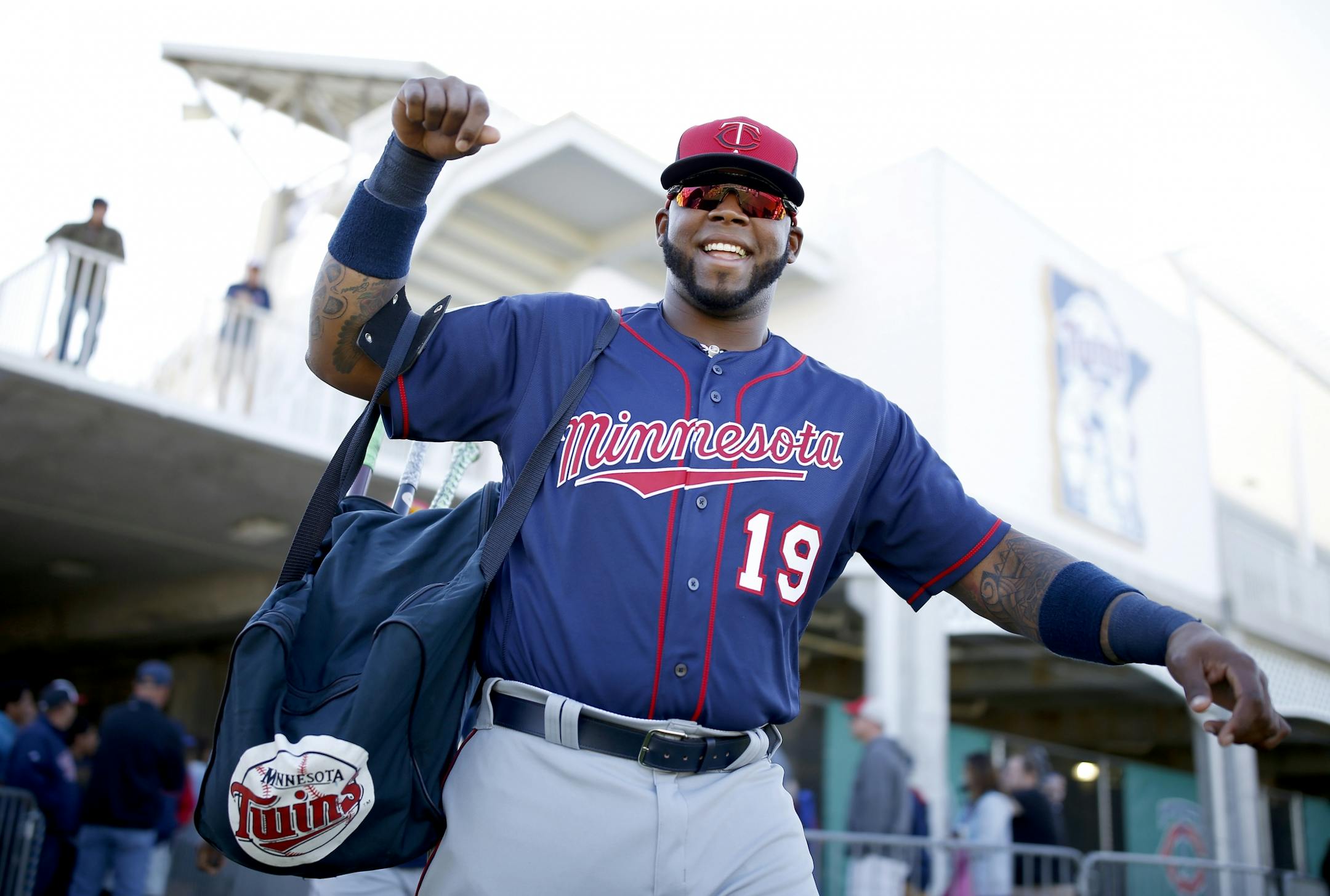 Minnesota Twins Kennys Vargas walked out for practice on Sunday.