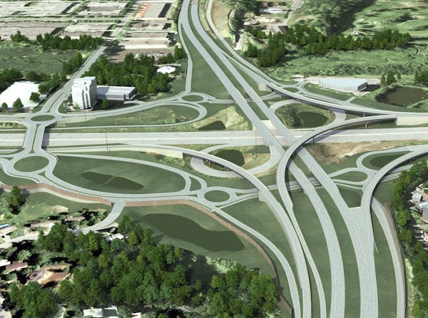 Courtesy of Minnesota Department of Transportation A rendering of what the Hwy. 169-I-494 interchange will look like, with several new roundabouts.