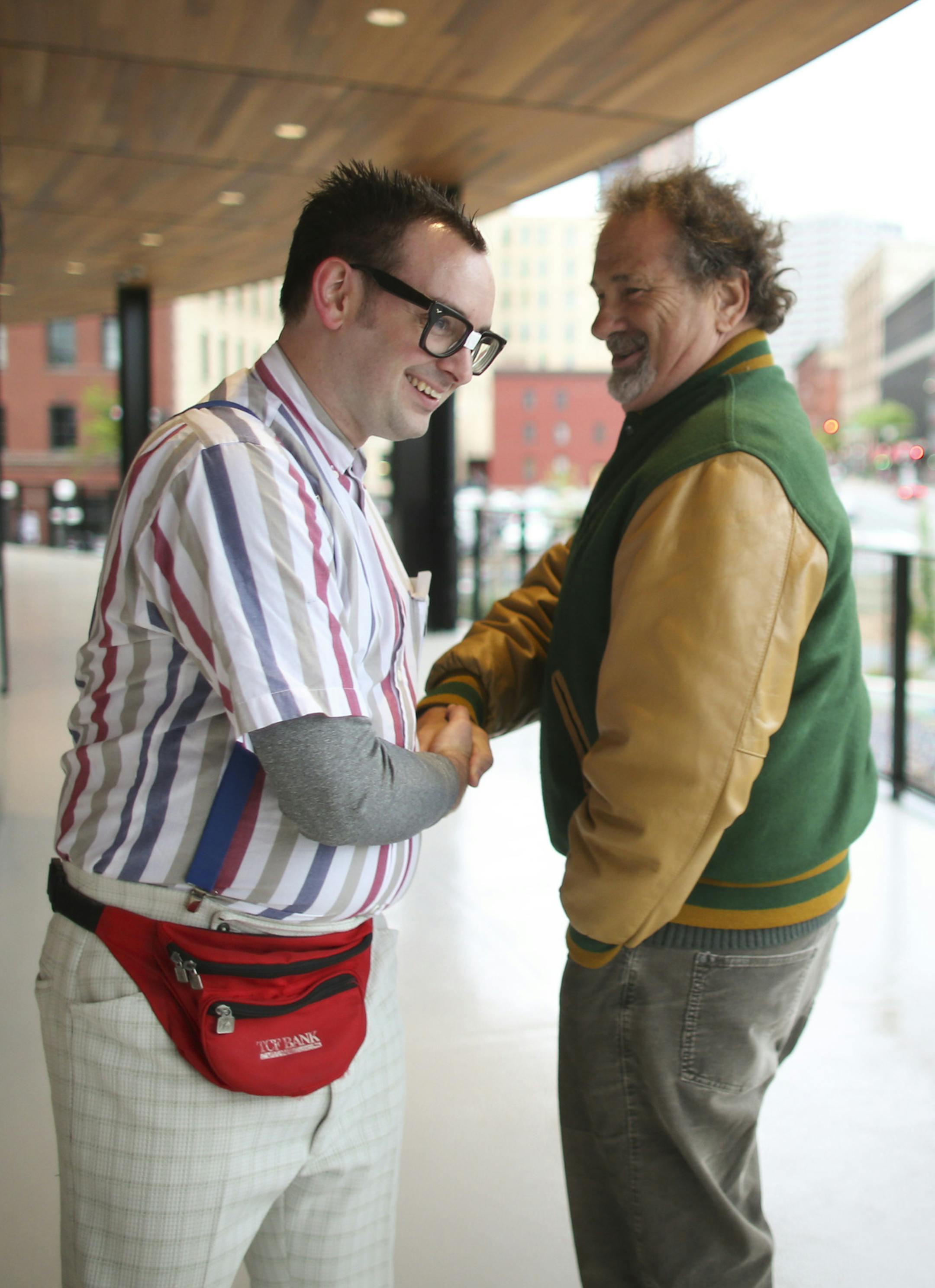 Saints ownership partner Mike Veeck was walking around the new stadium Monday night when he ran into The Nerd (Kristoffer Olson). "The Old Man would come back from the dead for this one," he said, referring to his father, legendary MLB owner Bill Veeck. ] JEFF WHEELER ï jeff.wheeler@startribune.com St. Paul Saints fans got a preview of the new CHS Field in St. Paul's Lowertown when the Saints played their first - and only - home exhibition game against the Sioux City Explorers Monday night,