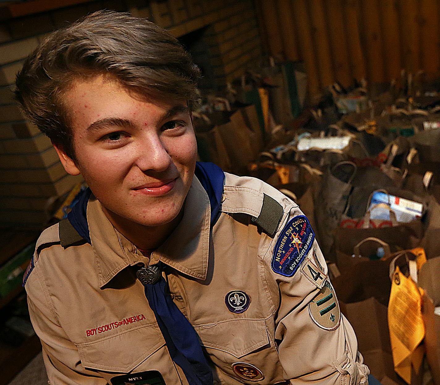 Jon Ashbrook is collecting donated, non-perishable for Fisher House at the Minneapolis VA, as part of his Eagle Scout project. ] JIM GEHRZ &#xef; james.gehrz@startribune.com / Edina, MN / October 22, 2015 / 2:00 AM &#xf1; BACKGROUND INFORMATION: The motto of the Boy Scouts is "Be Prepared." But 15-year-old Jon Ashbrook wasn't prepared to deal with the VA. As part of his Eagle Scout project, Ashbrook proposed collecting dry goods and other non-perishable items for Fisher House, which allows famil