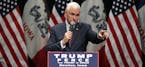 Republican vice presidential candidate Indiana Gov. Mike Pence speaks during a campaign rally, Tuesday, Oct. 11, 2016, in Newton, Iowa. (AP Photo/Char
