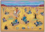 Jim Denomie's painting "Custer's Retreat," 2009, is on view at Walker Art Center's permanent collection exhibition "This Must Be the Place."