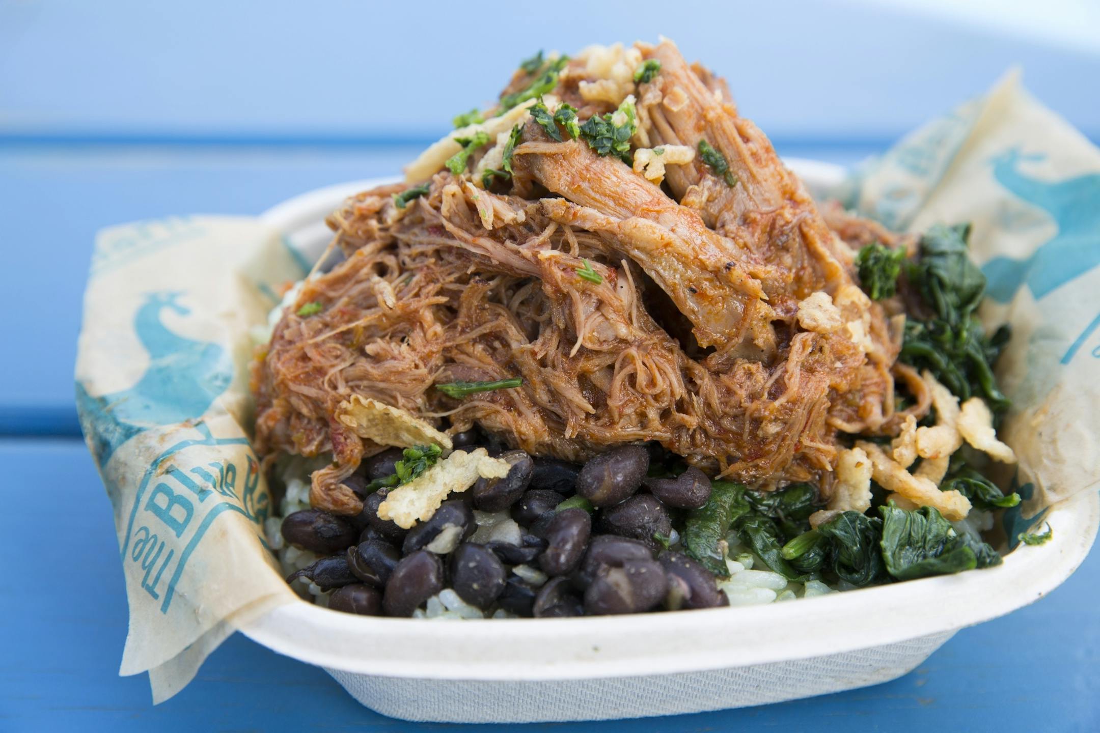 Spicy pork bowl at Blue Barn.