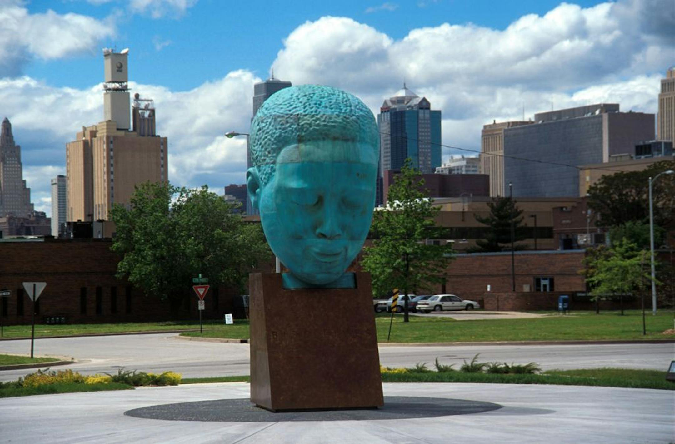 Titled "Bird Lives," this statue in the historic 18th & Vine Jazz District honors Kansas City native and jazz legend Charlie Parker.