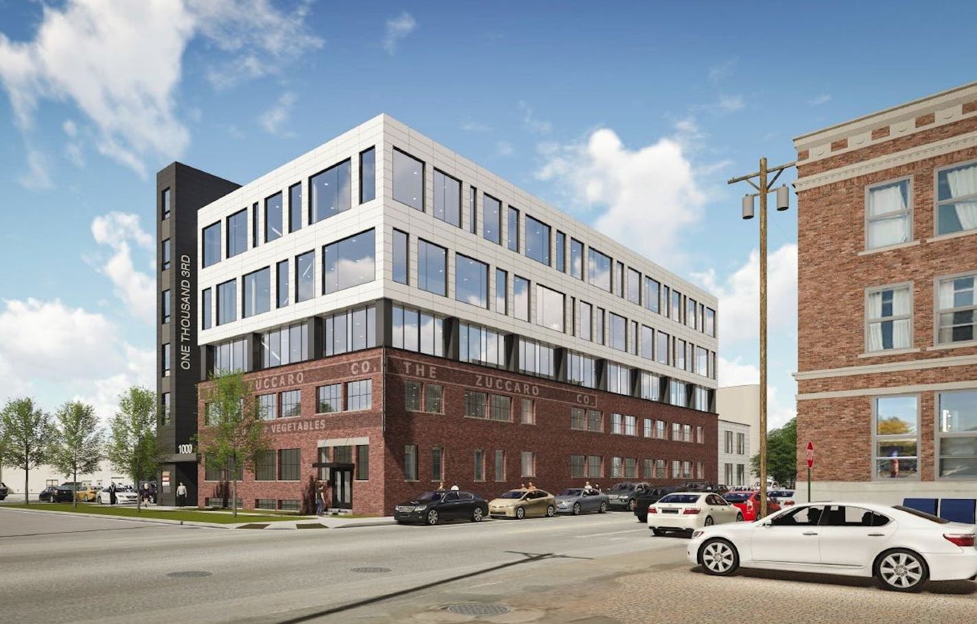 Schafer Richardson wants to build three new floors on top of the Zuccaro Produce building.
Image courtesy Schafer Richardson