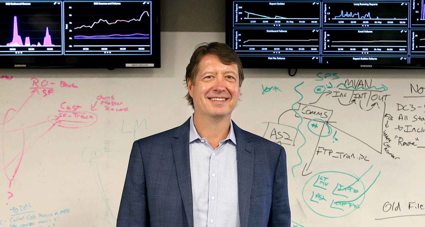 Archie Black, who has been President and CEO of SPS Commerce since 2001, was photographed at the company Tuesday, May 19, 2015 in downtown Minneapolis, MN. ] (ELIZABETH FLORES/STAR TRIBUNE) ELIZABETH FLORES &#x2022; eflores@startribune.com