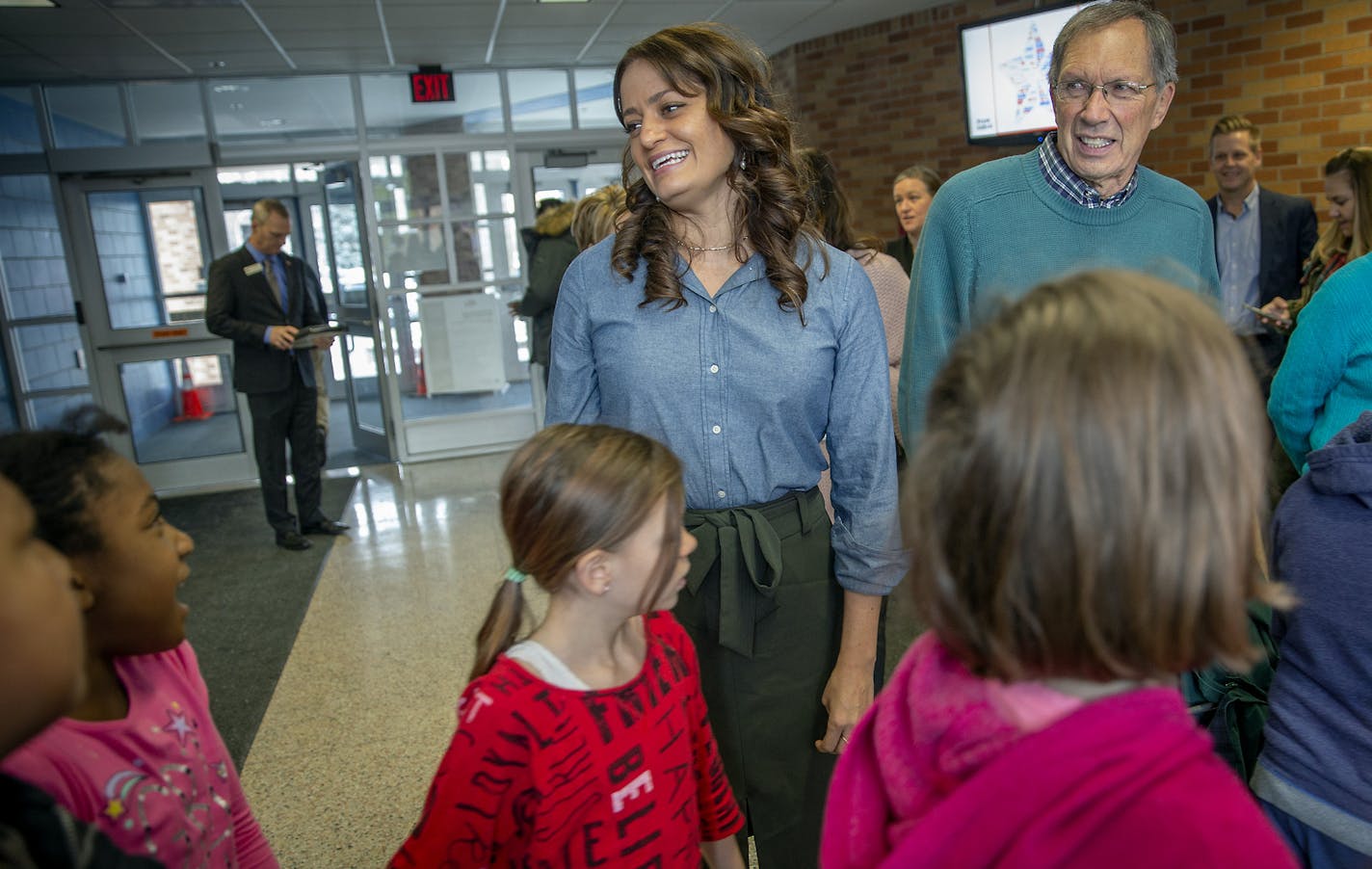 The first Latina mayor elected in Minnesota, Maria Regan Gonzalez, greeted students after she spoke to students at Richfield STEM Elementary Veteran's Day event, Friday, November 9, 2018 in Richfield, MN. ] ELIZABETH FLORES &#xef; liz.flores@startribune.com