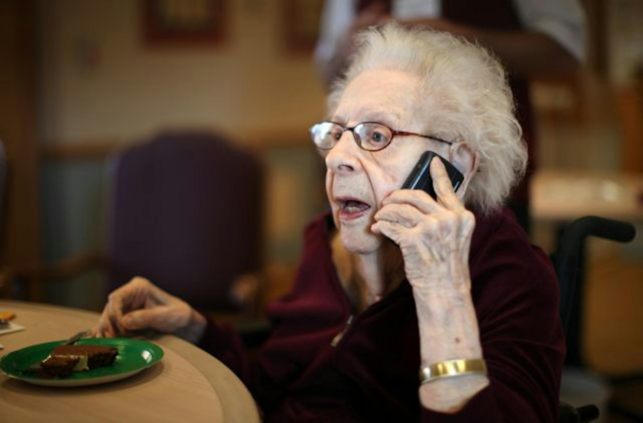 Harriet Davis of Minneapolis turned 107 Monday and celebrated with a group of family and friends at Mount Olivet Home where she shared stories, pictures, cake and a phone call to her granddaughter Wendy Halbert living in Mesa Arizona.