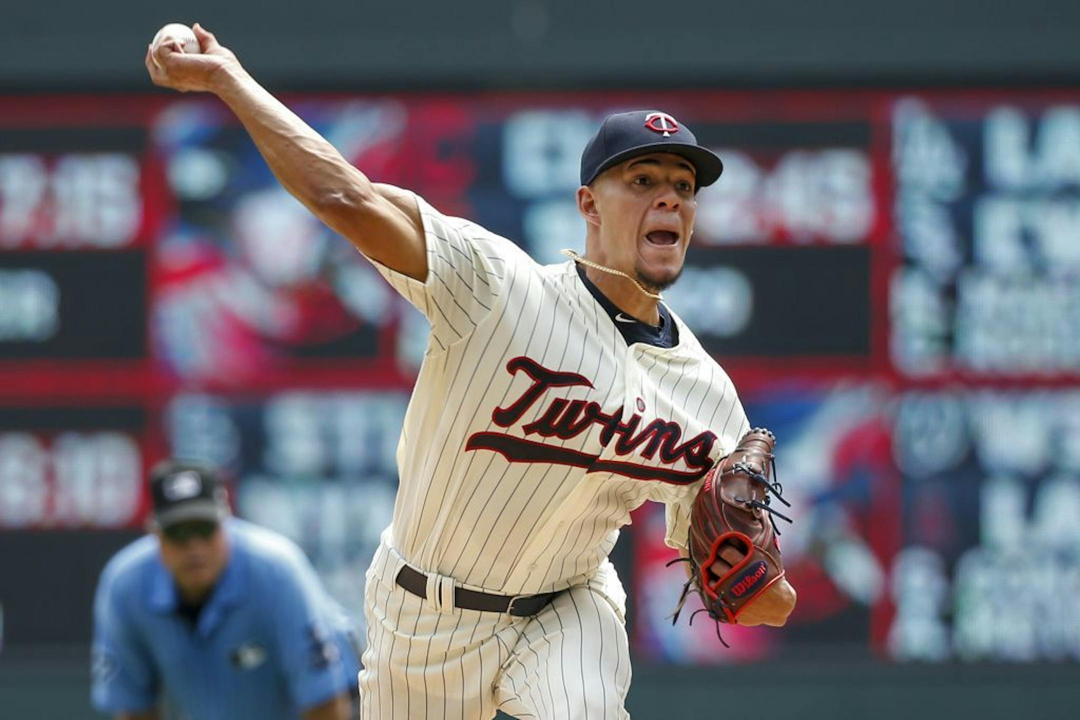 Jose Berrios needed advice/scolding from catcher Chris Gimenez and pitching coach Neil Allen in his first two dicey innings, then carried a shutout into the seventh to help the Twins beat the Yankees 6-1 on Wednesday.