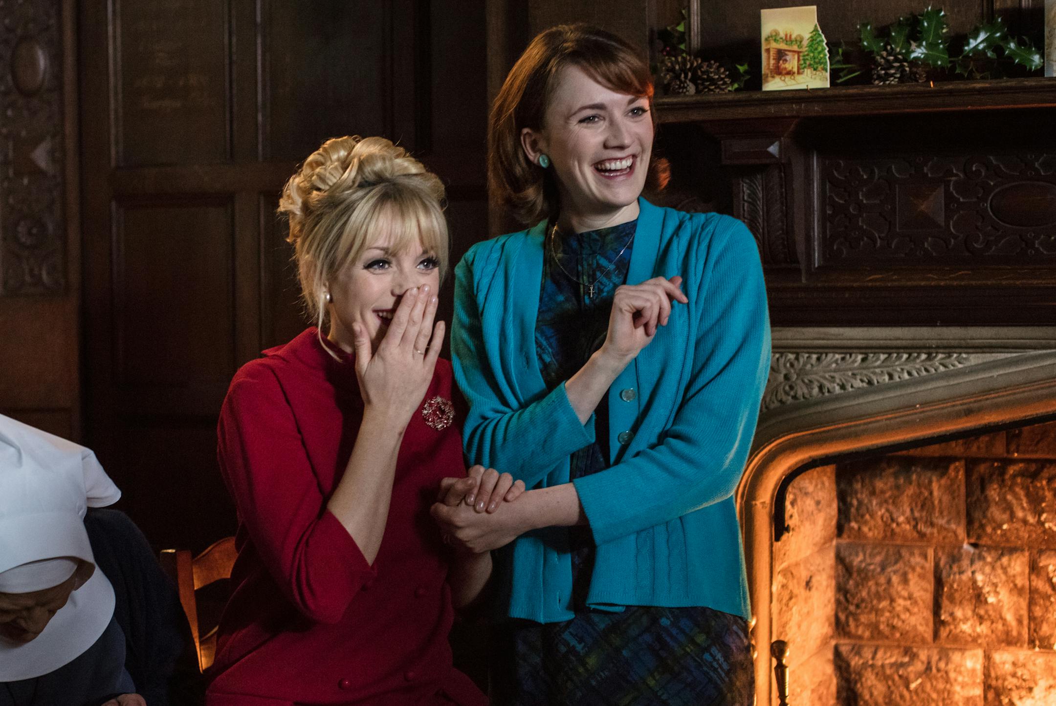 Charlotte Ritchie and Helen George in "Call the Midwife Christmas Special."