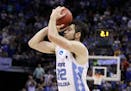 North Carolina forward Luke Maye took aim and scored the winning basket in the second half of the South Regional final Sunday in Memphis. The basket g
