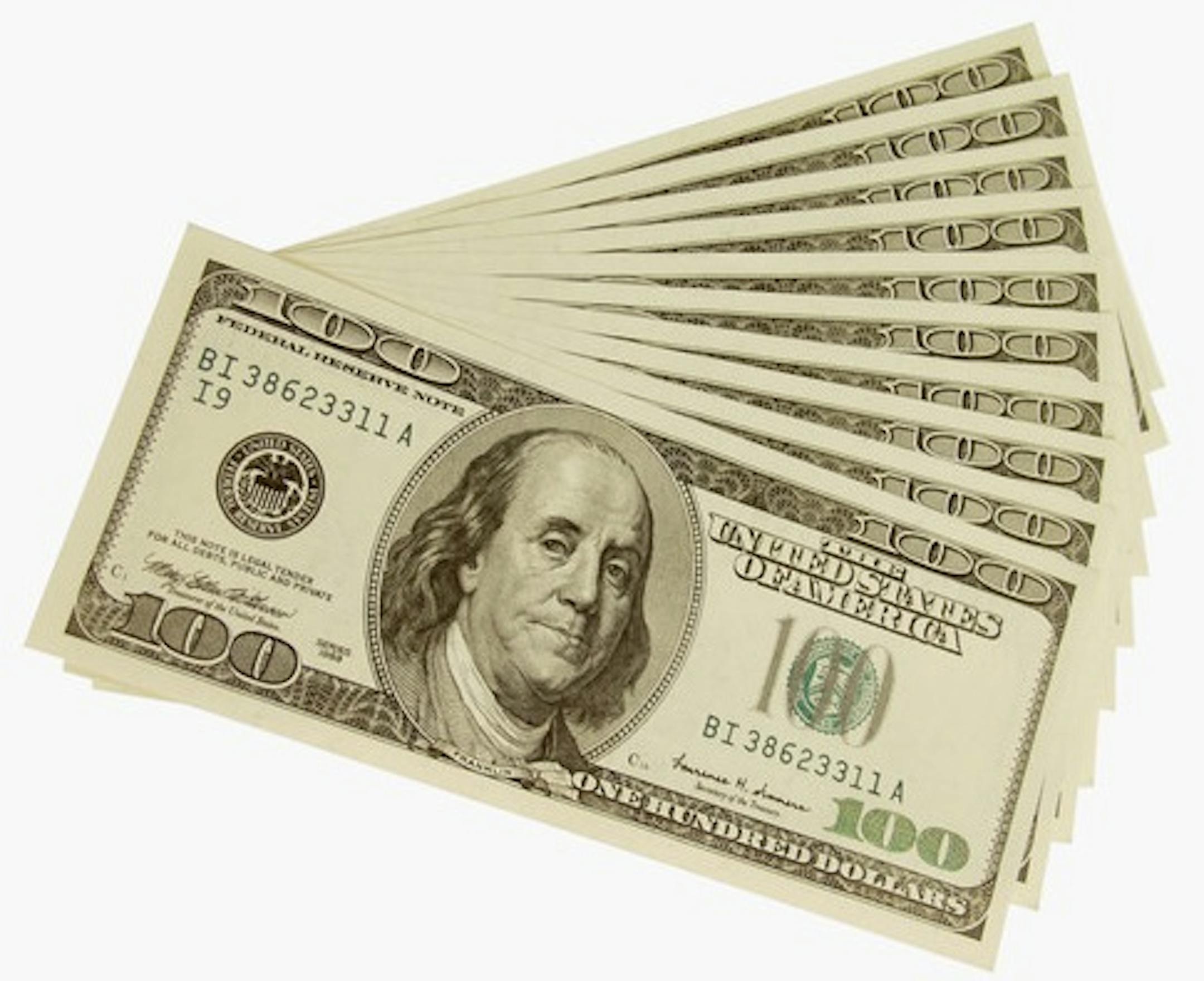 $100 bills that look a lot like these have been showing up in wads inside Salvation Army kettles since 2011.