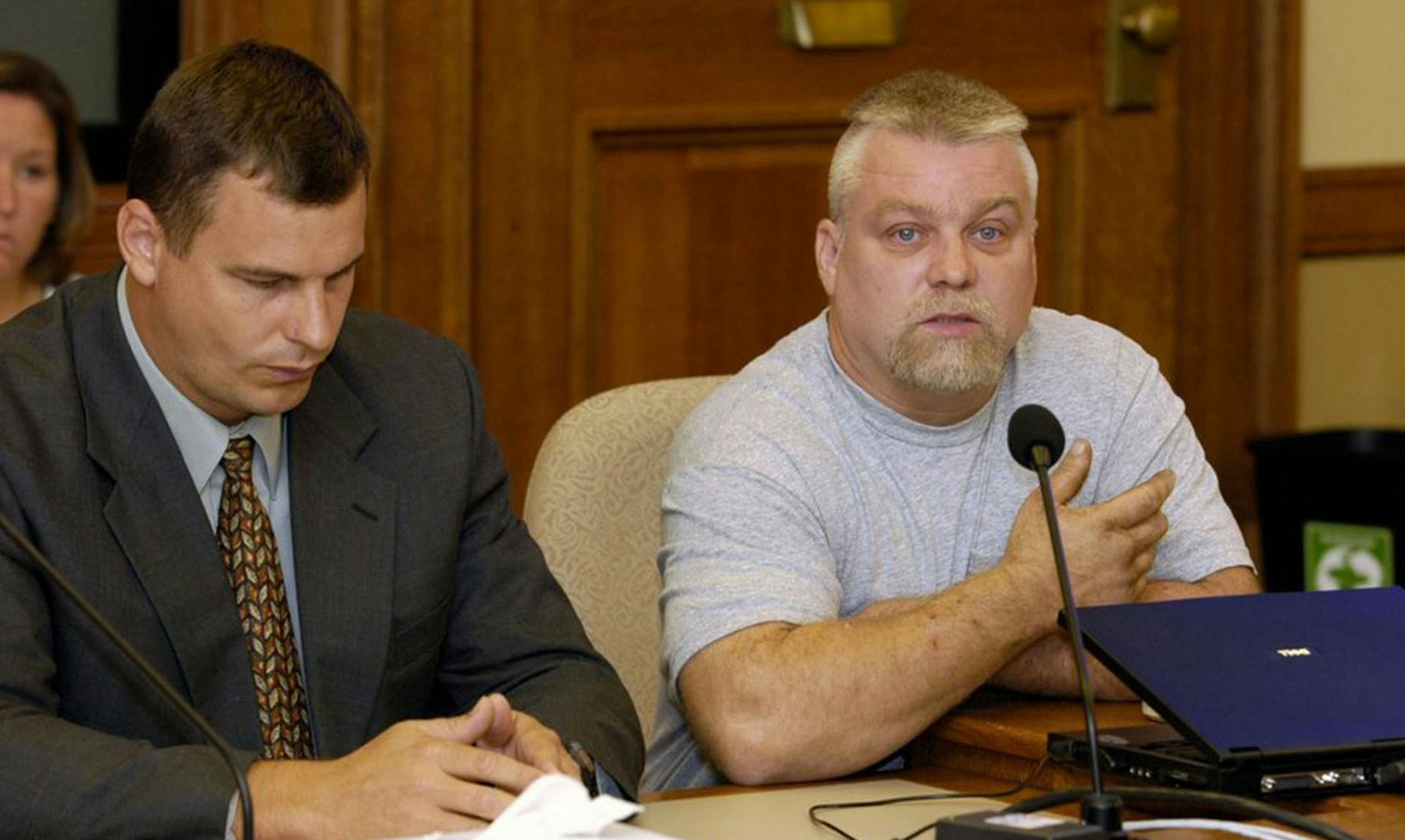 This image released by Netflix shows Steven Avery, right, in the Netflix original documentary series "Making A Murderer." An online petition has collected hundreds of thousands of digital signatures seeking a pardon for a pair of convicted killers-turned-social media sensations based on the Netflix documentary series that cast doubt on the legal process. (Netflix via AP) ORG XMIT: MIN2016010713120815