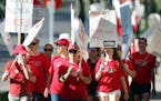 Thousands of nurses walked around Abbott Northwestern on the first day of the strike Sunday June 19, 2016 in Minneapolis, MN.] Day One in the Allina H