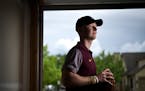 Former Gophers holder Casey O’Brien, here at his Mendota Heights home in 2020, revealed that he is battling cancer for a sixth time, and will have s