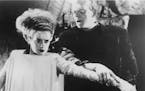 Elsa Lancaster and Boris Karloff in the 1935 movie "Bride of Frankenstein."