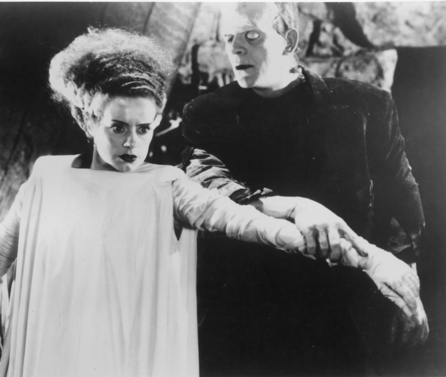 Elsa Lancaster and Boris Karloff in the 1935 movie "Bride of Frankenstein."