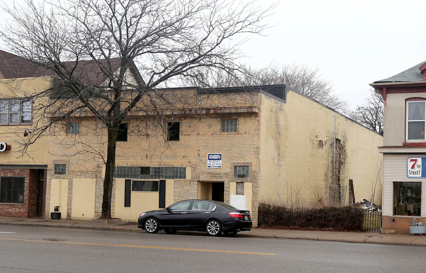 An exterior of the former theater, then casket company that is being renovated and will become a multi-use theater and was seen Tuesday, March 15, 2016, in St. Paul, MN. ](DAVID JOLES/STARTRIBUNE)djoles@startribune.com Ryan and Tina North are renovating the 100+ year-old former theater building in St. Paul. It will become a performance art space.