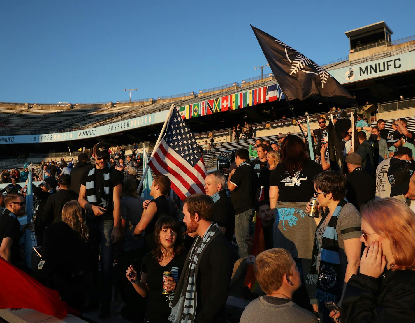 Minnesota United fans filled the stands prior to Saturday's match against Sporting Kansas City. ] ANTHONY SOUFFLE &#xef; anthony.souffle@startribune.com Game action from an MLS match between the Minnesota United and the Sporting Kansas City Saturday, Oct. 7, 2017 at TCF Bank Stadium in Minneapolis.